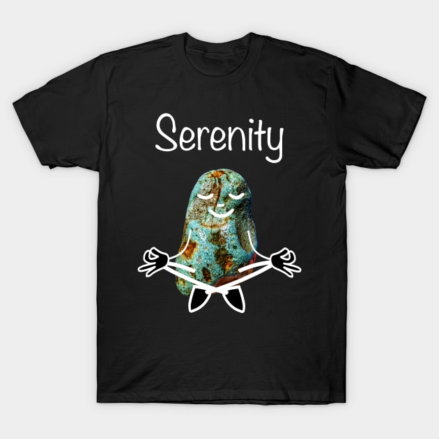 Rockhound Lotus Yoga Pose - Funny Serenity Mental Health Rockhounding T-Shirt by Laura Rucker